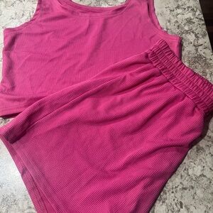 Pink Ribbed Lounge Set size Large